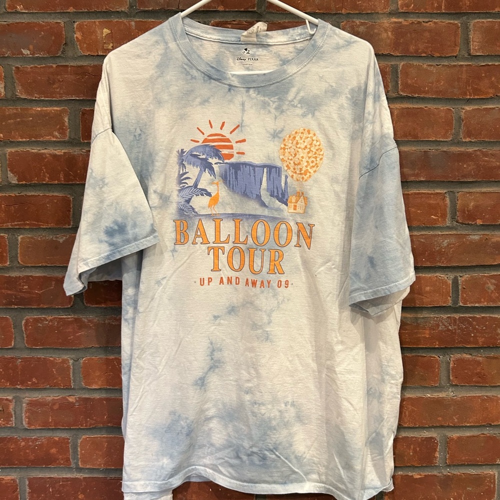 Disney X Pixar Blue and White Tie-Dye T-Shirt